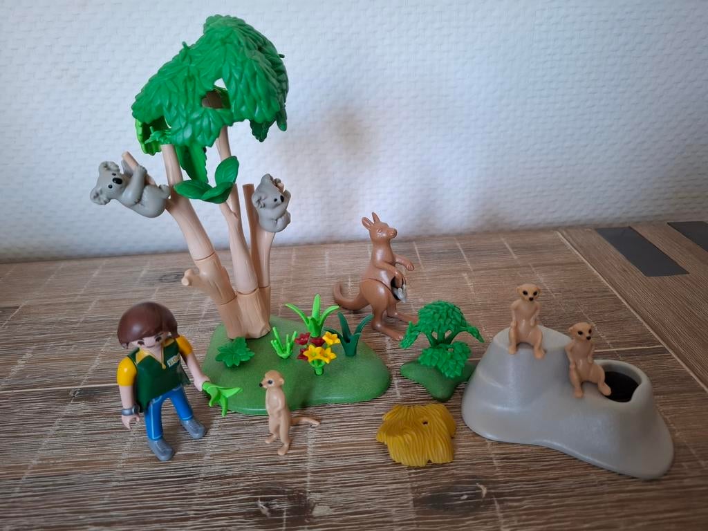 Dierentuin verzorger met koala's stokstaartjes en kangaroe, Kinderen en Baby's, Speelgoed | Playmobil, Ophalen of Verzenden, Zo goed als nieuw