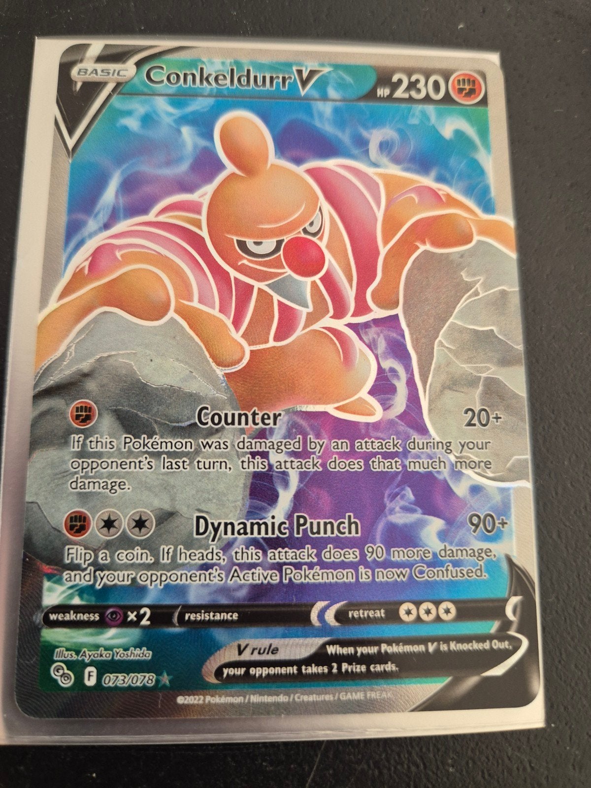 Conkeldurr V Pokémon kaart (073/078), Ophalen of Verzenden, Zo goed als nieuw, Losse kaart