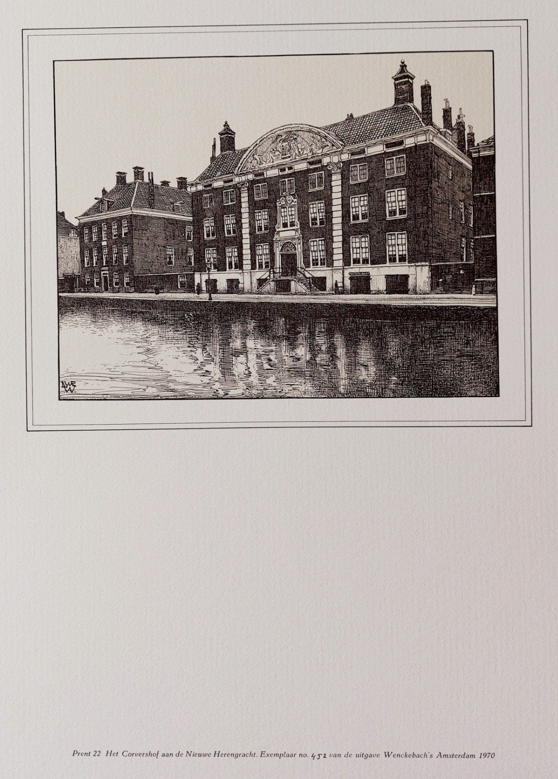 Het Corvershof a/d Nieuwe Herengracht .. Amsterdam ...., Antiek en Kunst, Ophalen of Verzenden