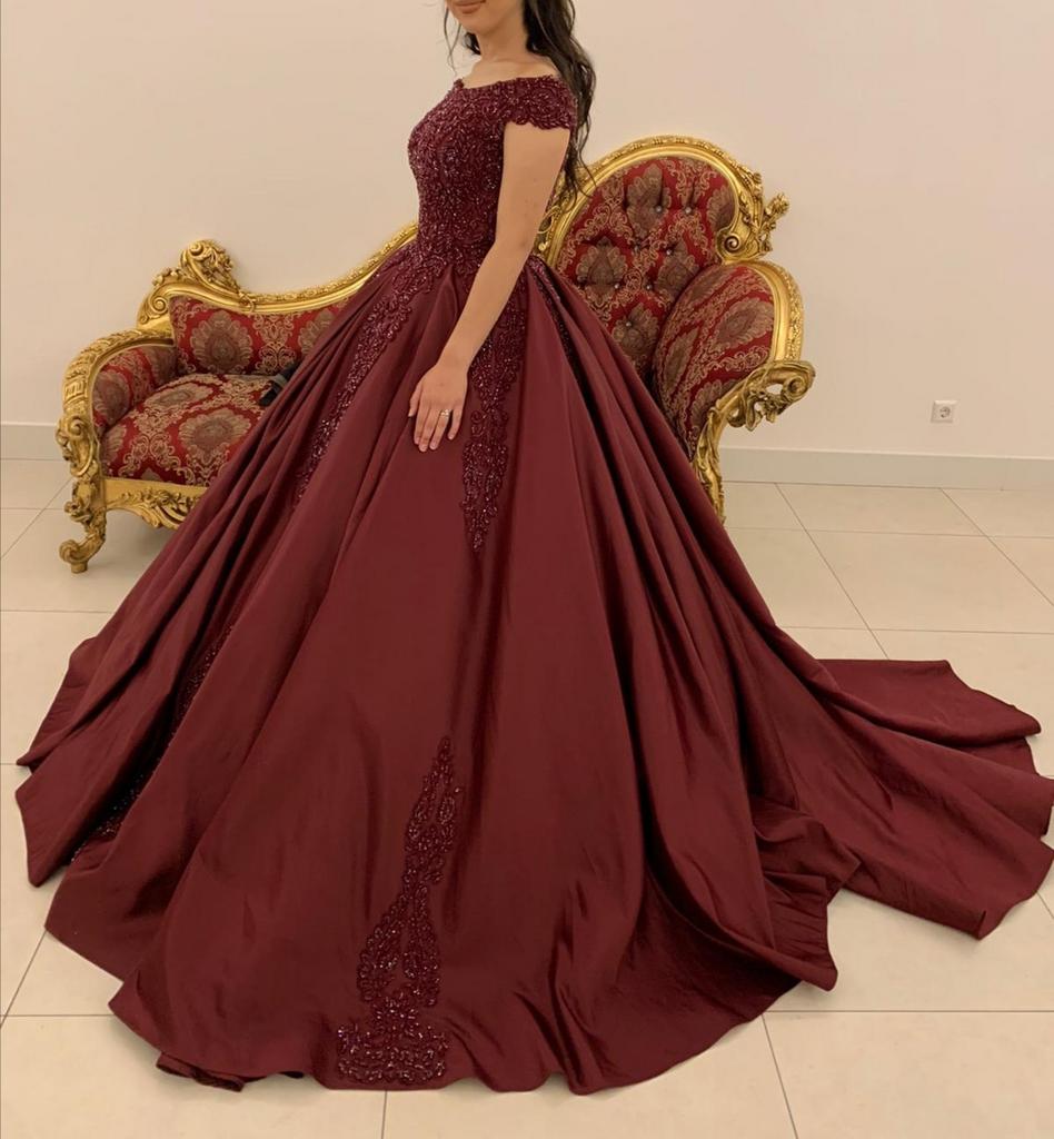 Prachtige Bordeaux Hennajurk / Galajurk, Kleding | Dames, Maat 38/40 (M), Galajurk, Ophalen of Verzenden, Zo goed als nieuw