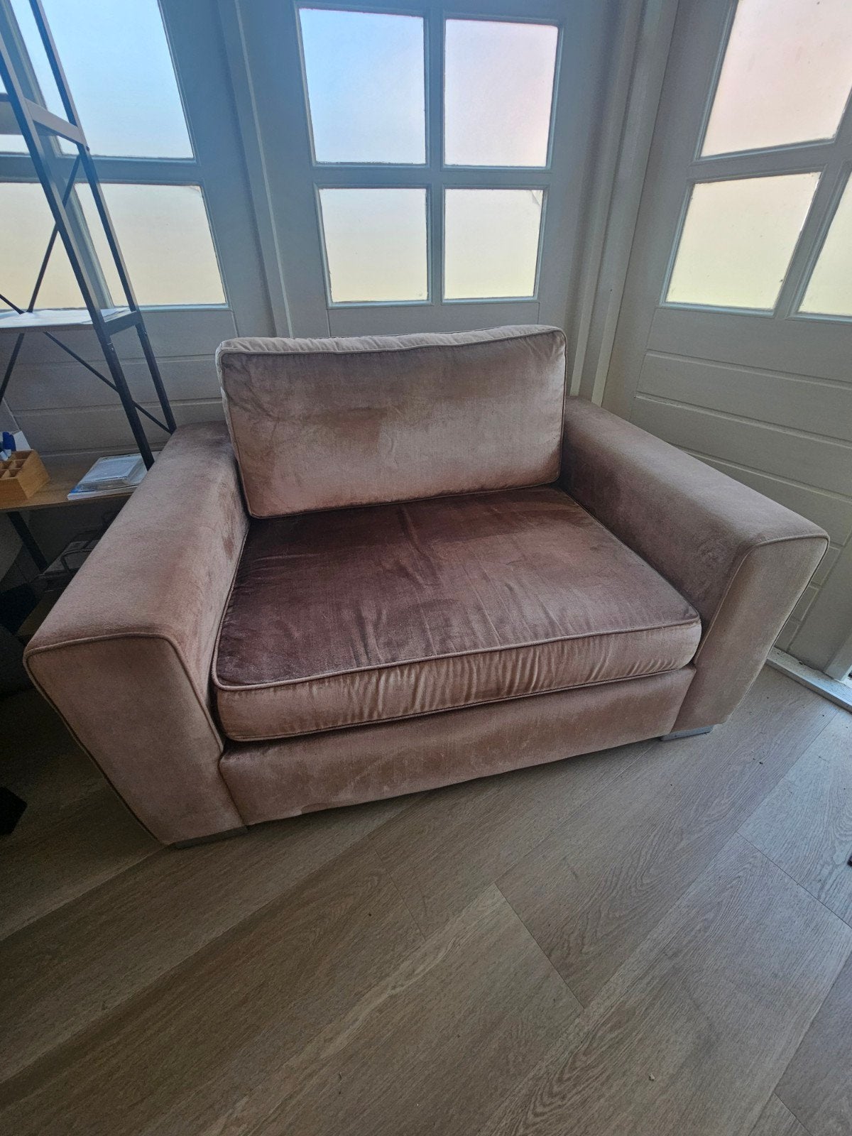 Comfortabele Velours Loveseat - Perfect voor Twee, Ophalen, Gebruikt, Tweepersoons, Stof