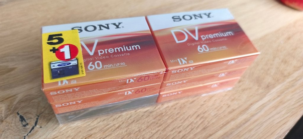 5x Sony Mini DV Premium Digital Video Cassettes, Mini dv, Nieuw, Band, Disc of Geheugen, Sony