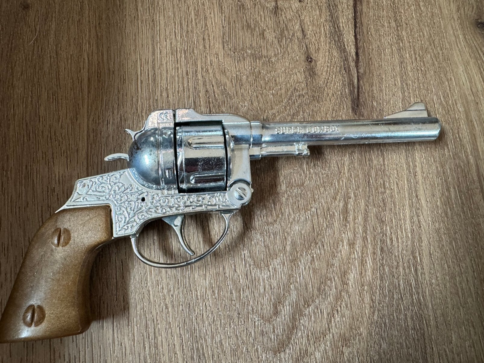Vintage Metalen Klappertjespistool - Gonher Super Cowboy, Ophalen of Verzenden