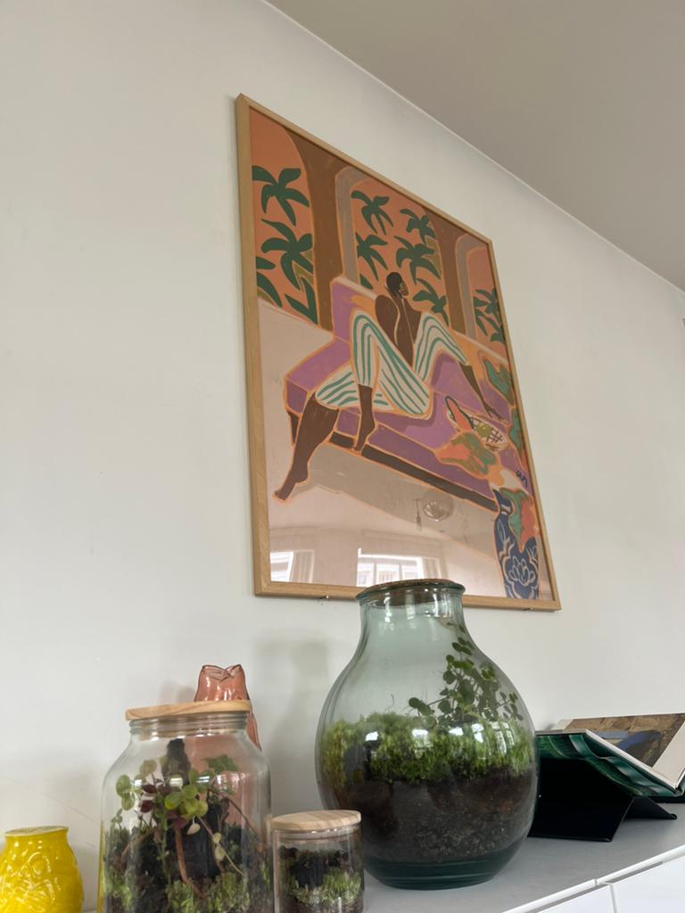 Kleurrijke figuratieve kunstprint, Antiek en Kunst, Ophalen
