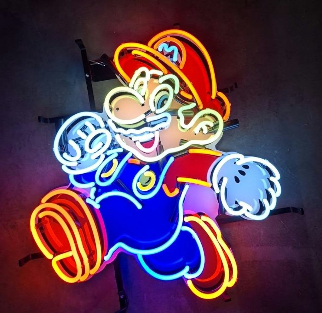 Super Mario bross neon gameroom decoratie verlichting, Ophalen of Verzenden, Nieuw, Lichtbak of (neon) lamp