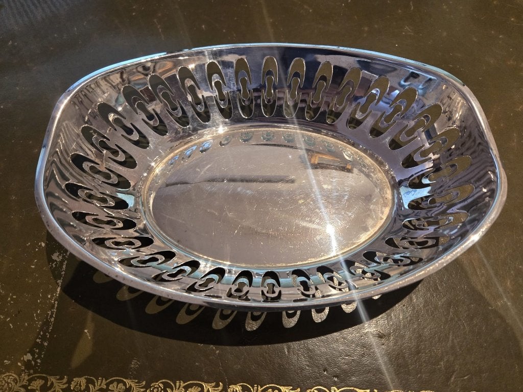 Keltum verzilverde broodmand – opengewerkt – 27 cm, Antiek en Kunst, Antiek | Goud en Zilver, Ophalen of Verzenden, Goud