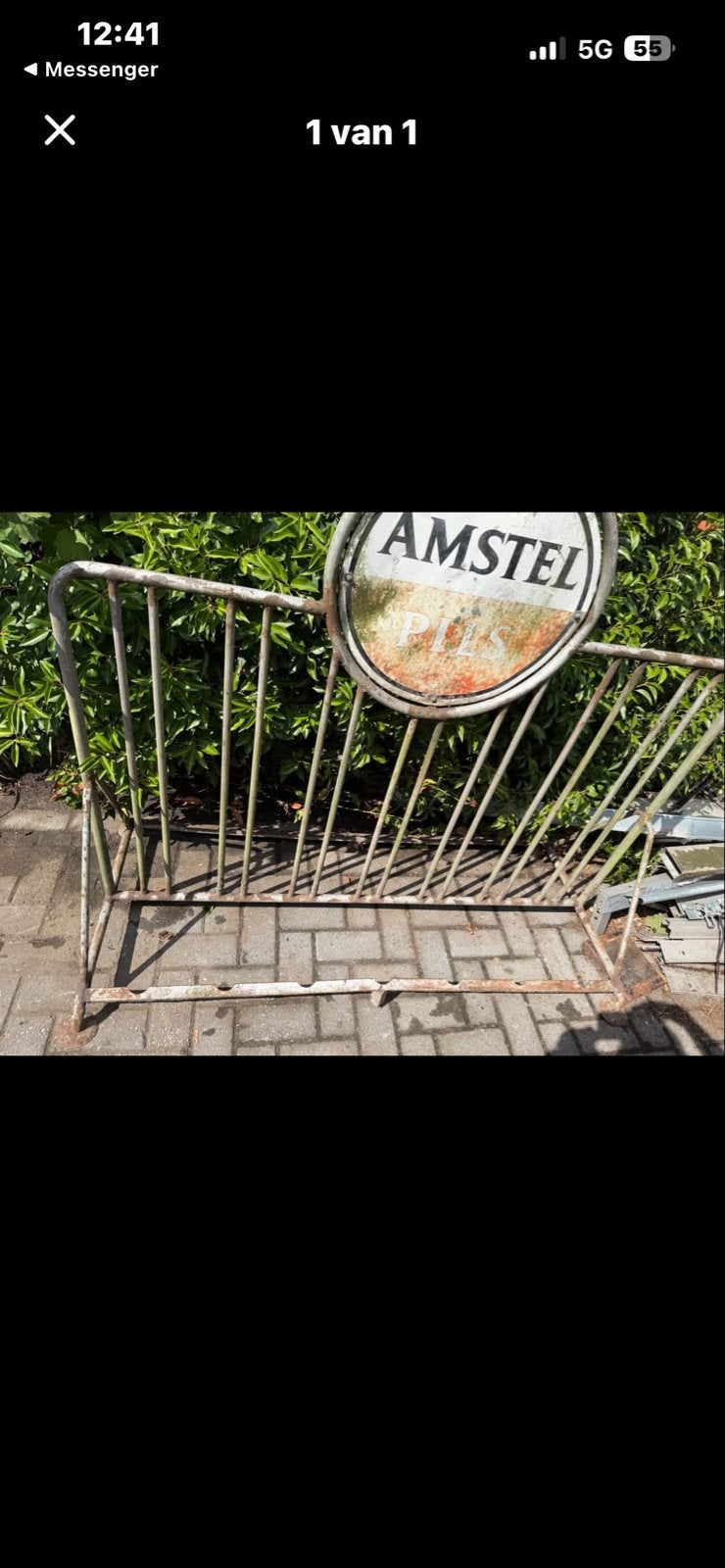 Fietsenrek met Amstel Bier reclame - Vintage, Verzamelen, Biermerken, Ophalen of Verzenden, Gebruikt