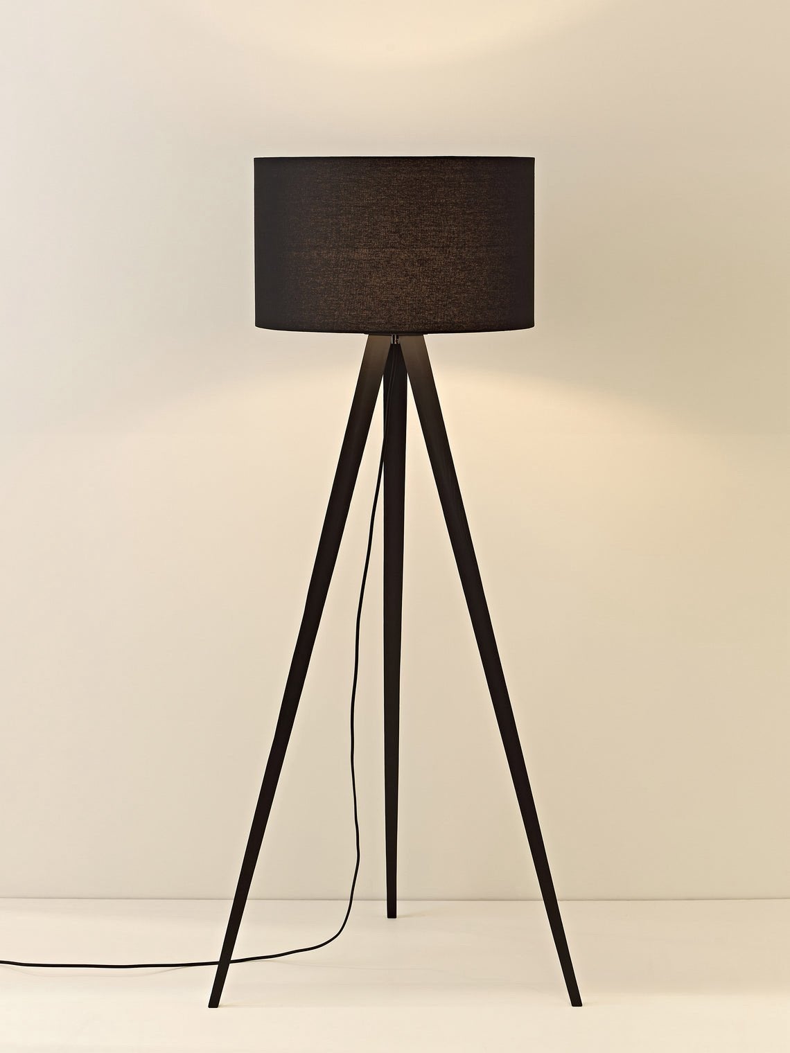 Tripod Vloerlamp Zwart Metaal, Ophalen, Zo goed als nieuw, Metaal, 150 tot 200 cm