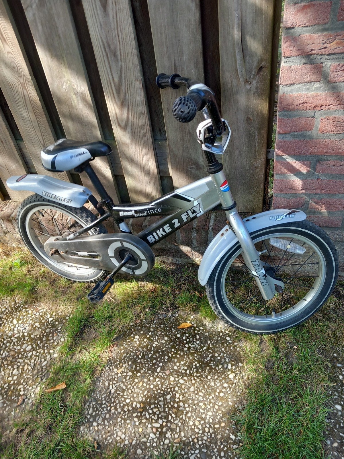 Kinderfiets Bike 2 Fly met terugtraprem 16 inch., Ophalen, Gebruikt, 16 tot 20 inch