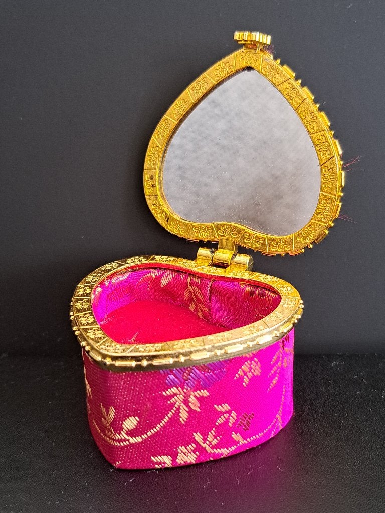 Hartvormig ringdoosje spiegel, Antiek en Kunst, Ophalen of Verzenden