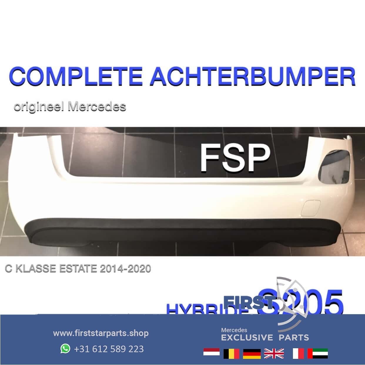 W205 S205 T model C350e HYBRID ACHTERBUMPER WIT ZWART GRIJS, Gebruikt, -, Ophalen of Verzenden, Achter