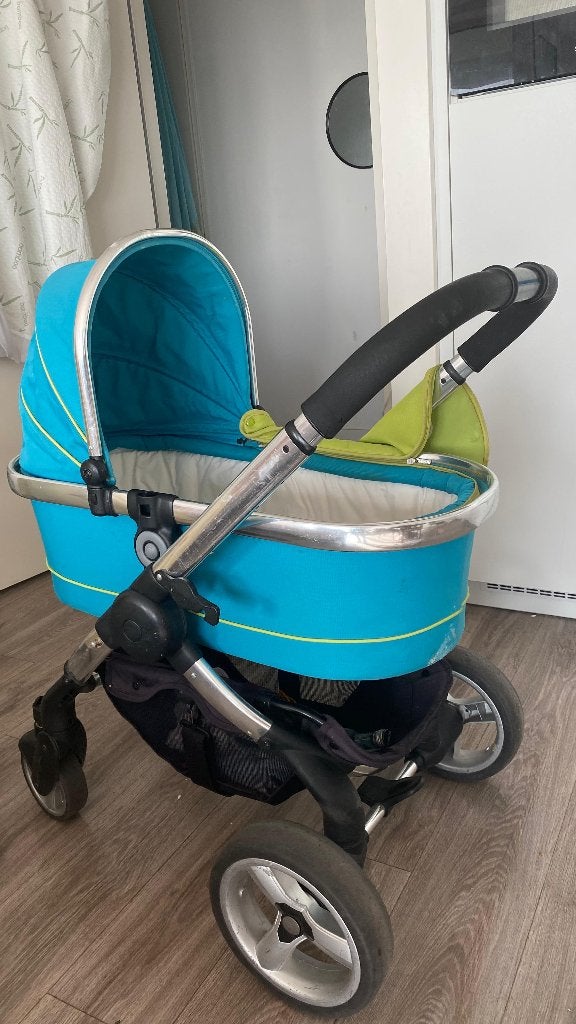 iCandy Stroller / Buggy - Blue & Lime Green with Sun Canopy, Gebruikt, Duowagen, Ophalen of Verzenden, Kinderwagen