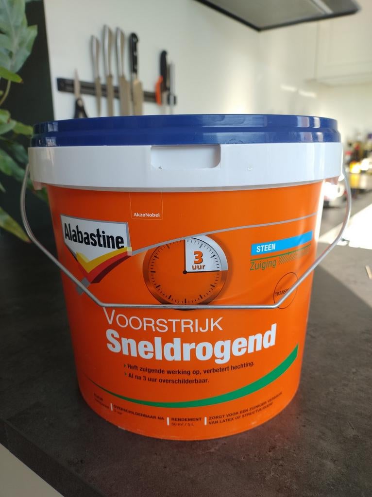 Alabastine voorstrijk sneldrogend steen stucwerk transparant, Minder dan 5 liter, Ophalen of Verzenden, Nieuw