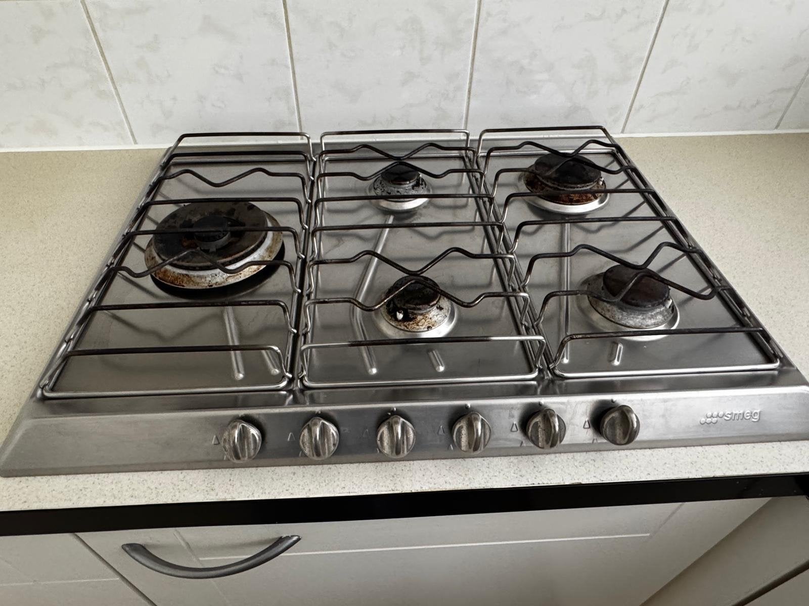 Smeg SNL575X gasfornuis uit 2004 - 5 pitten, Witgoed en Apparatuur, Fornuizen, Ophalen, Gebruikt, 60 cm of meer, Gas