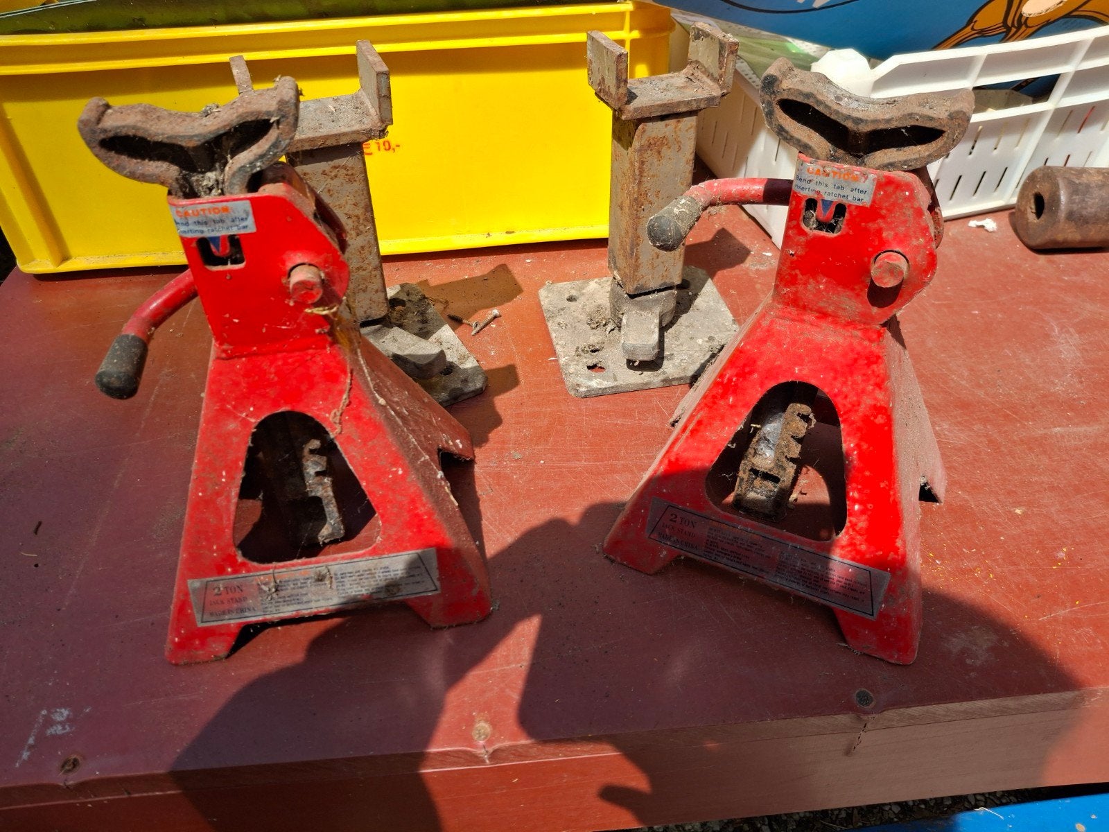 2x Assteunen 2 Ton - Gebruikt, Ophalen