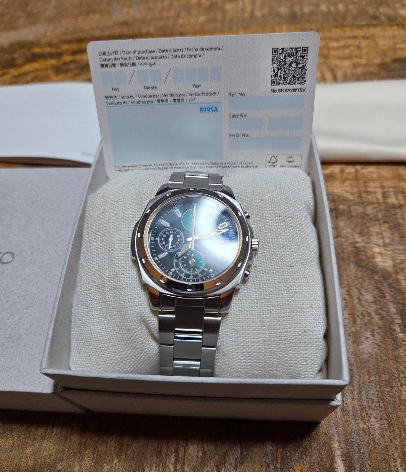 Gloednieuwe ongedragen Seiko Chronograph Quartz polshorloge, Staal, Polshorloge, Nieuw, Ophalen of Verzenden