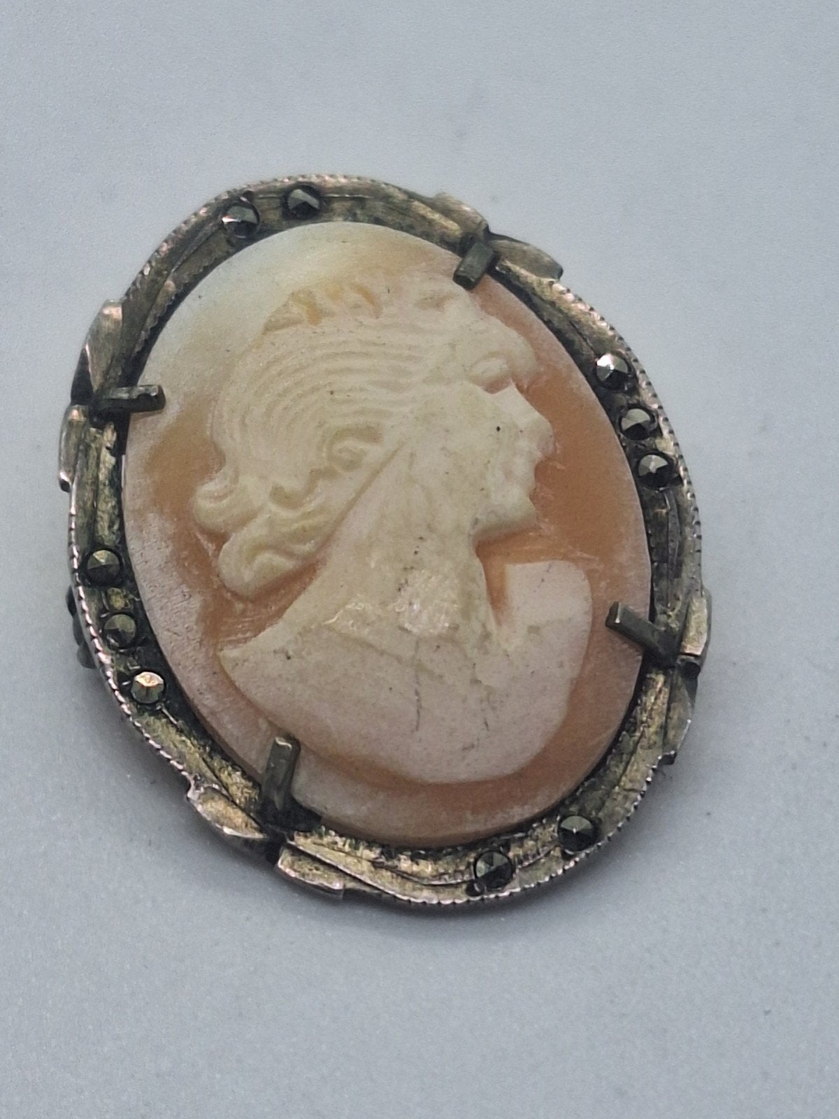 Vintage Camee Broche / Hanger - ca. 3 cm, Ophalen of Verzenden