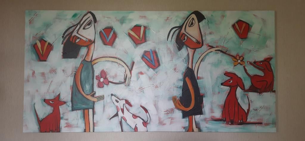Schilderij van Dewa 195 x 95 cm, Ophalen