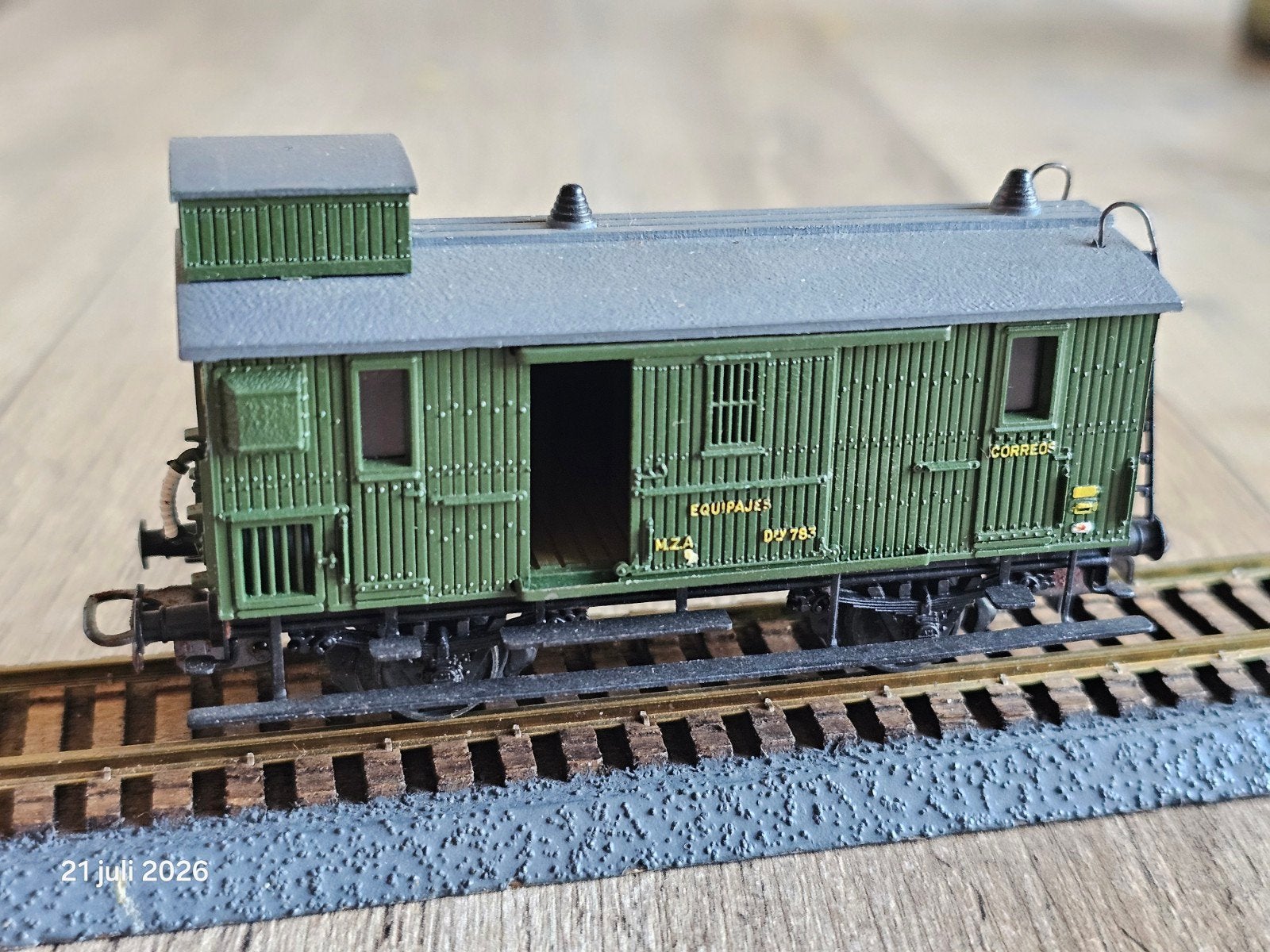 Modeltrein HO wagon Spaanse spoorwegen Electrotren MZA D2763, Ophalen of Verzenden, Gelijkstroom, Wagon