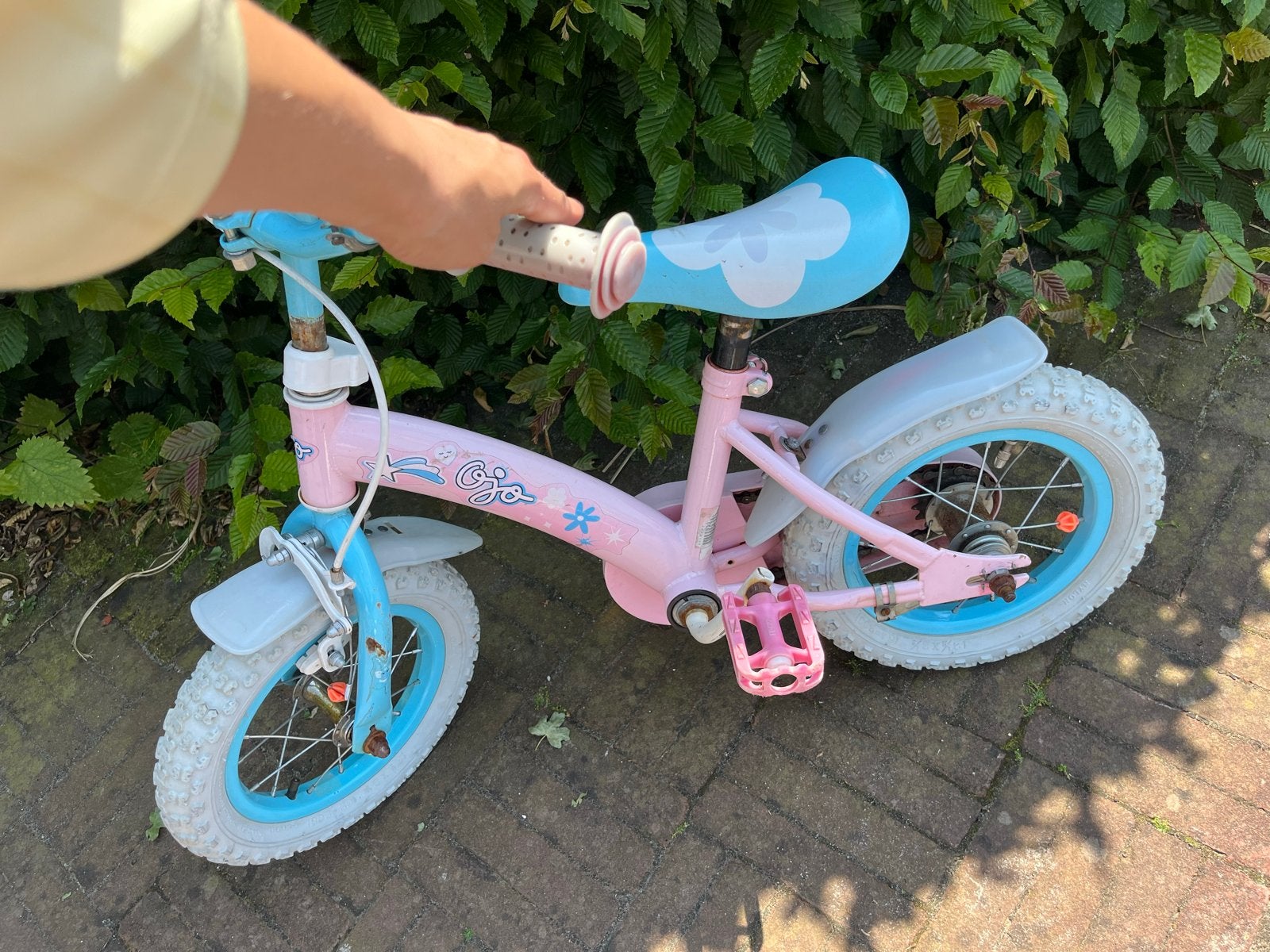 2 Kinderfietsen 12 inch - Roze/Paars/Blauw, Fietsen en Brommers, Fietsen | Kinderfietsjes, Ophalen, Gebruikt, Terugtraprem, 16 tot 20 inch
