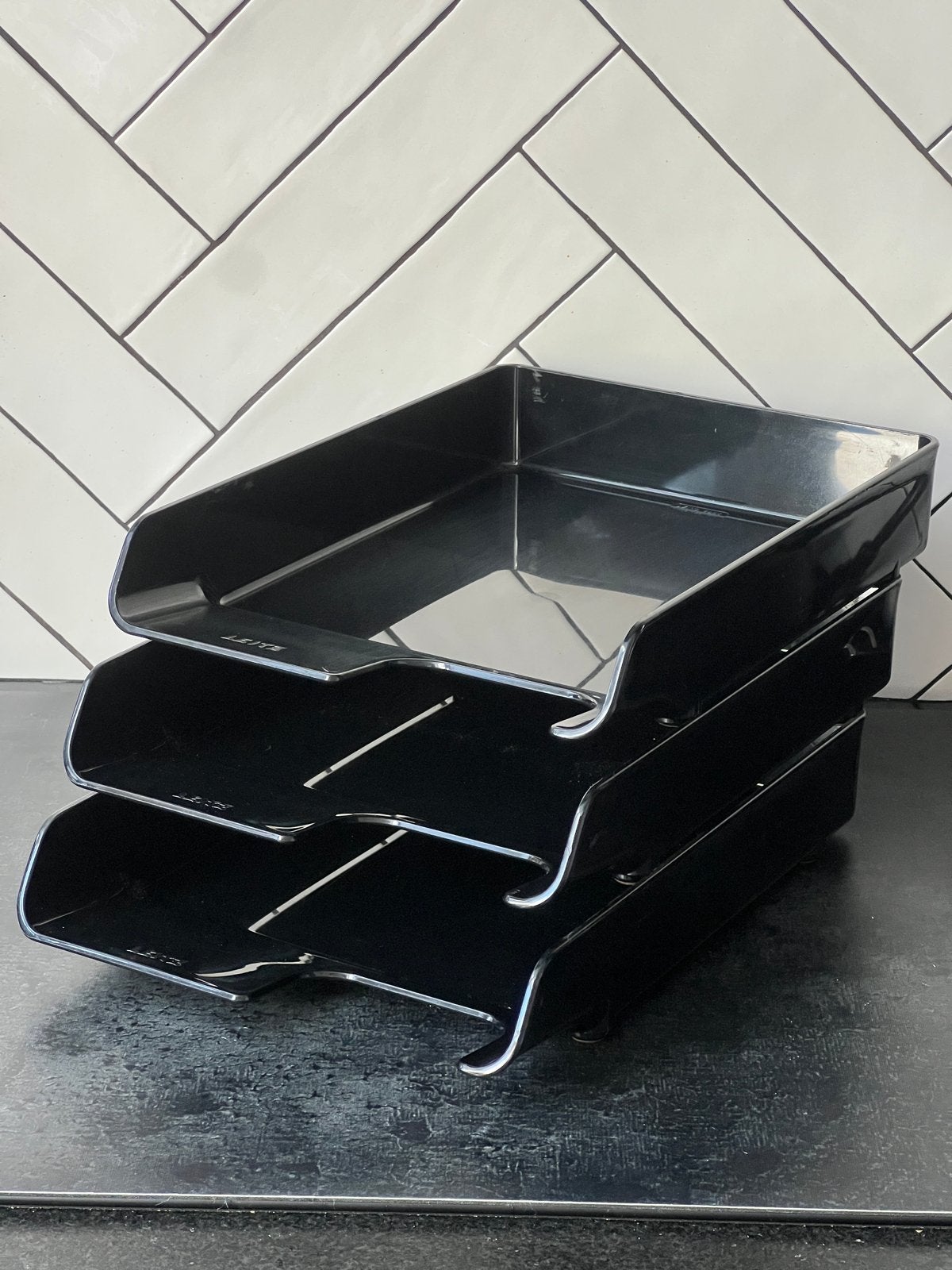 Leitz luxe brievenbakjes (3 stuks) - Zwart letterbox, Ophalen, Gebruikt