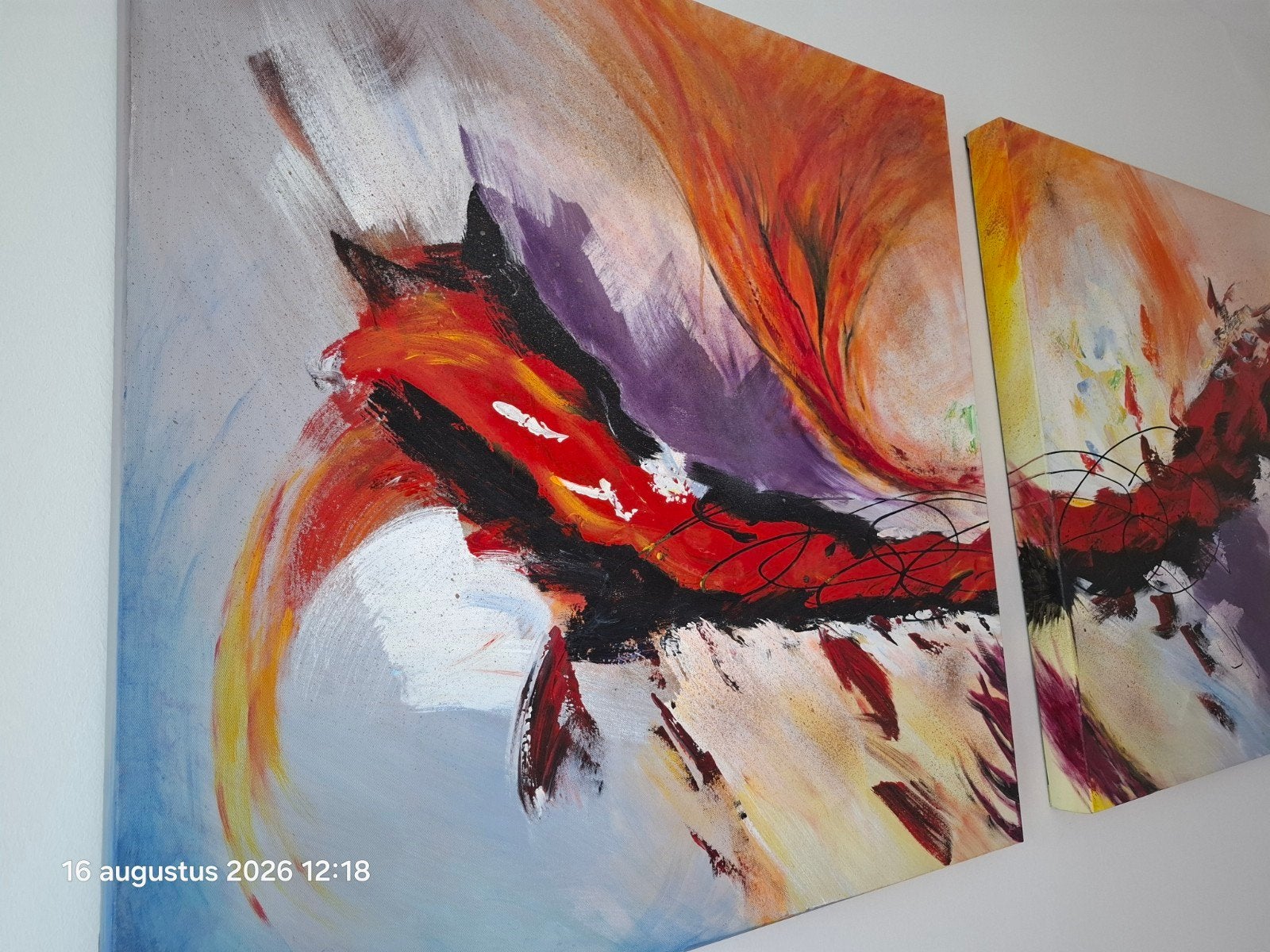 abstract schilderij, acrylverf, Ophalen