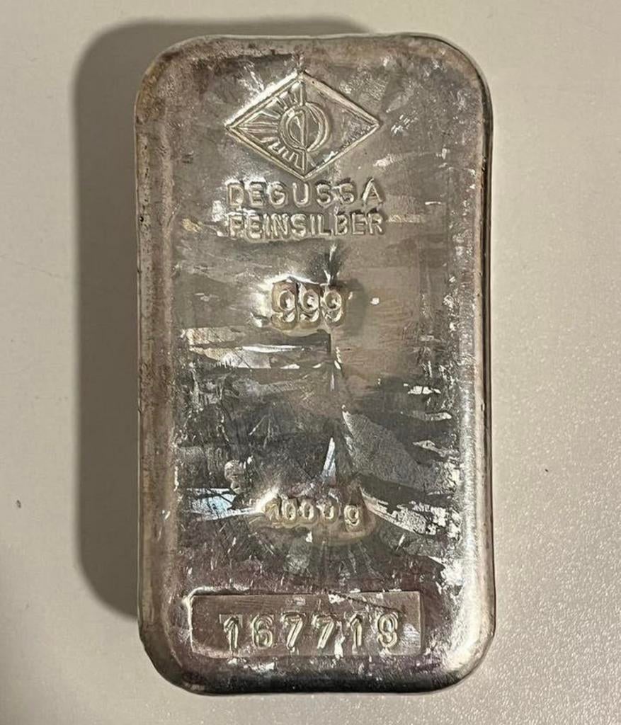 Kilo zilver .999 - Degussa, Ophalen of Verzenden, Zilver