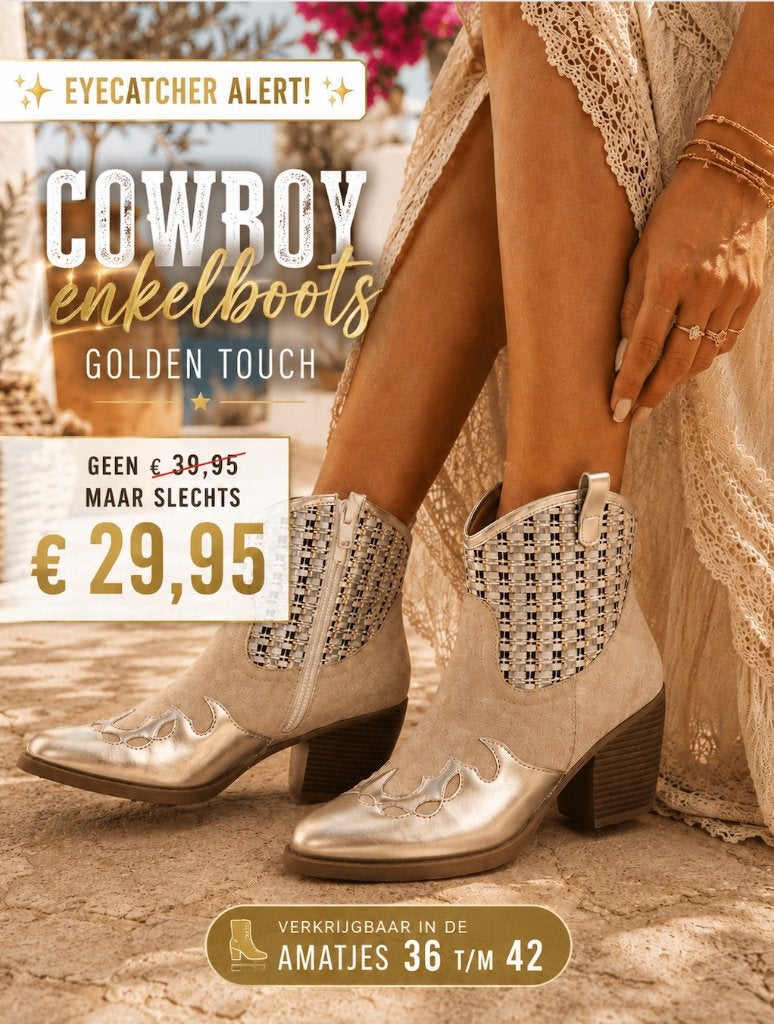 Cowboy enkelboots golden touch Maat 40, Kleding | Dames, Overige kleuren, Lage of Enkellaarzen, Nieuw, Ophalen of Verzenden