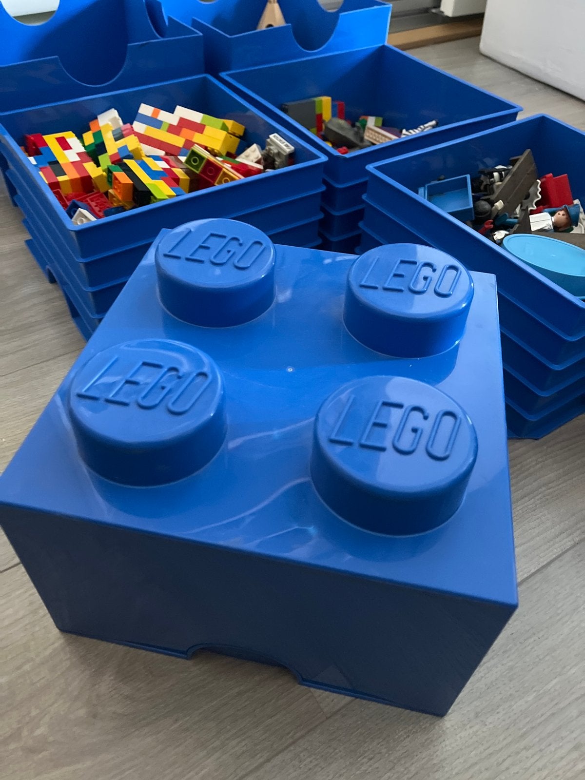 LEGO handige opbergboxen met diverse Lego en Playmobil, Ophalen, Gebruikt, Inclusief extra onderdelen, Lego