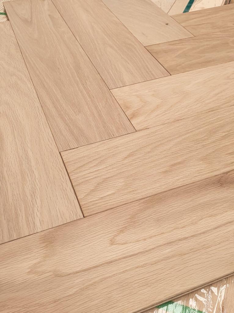 WEEKAANBIEDING! EIKEN VISGRAAT PARKET KANT EN KLAAR GEOLIED, Huis en Inrichting, Stoffering | Vloerbedekking, Nieuw, Parket, 75 m² of meer