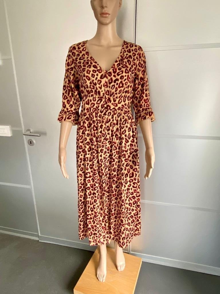 i259 Scotch&Soda: mt XS/S=34/36 lange jurk maxi-jurkje beige, Scotch and Soda, Beige, Ophalen of Verzenden, Zo goed als nieuw