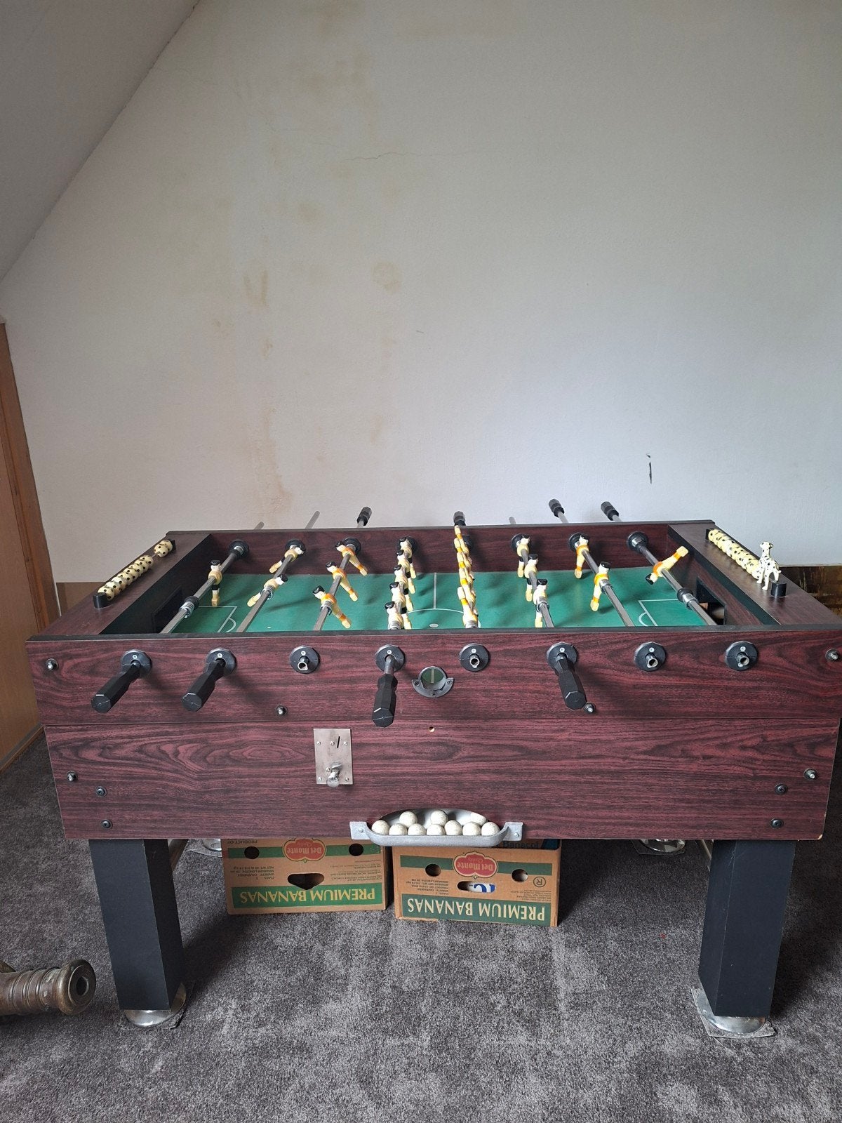 Tafelvoetbalspel, Ophalen, Gebruikt