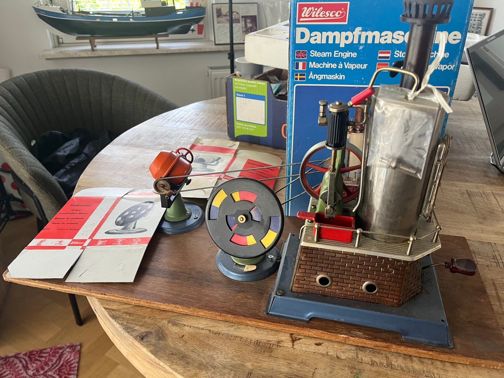 Stoommachine wilesco D455 betonmolen en kleurwiel, Ophalen, Zo goed als nieuw