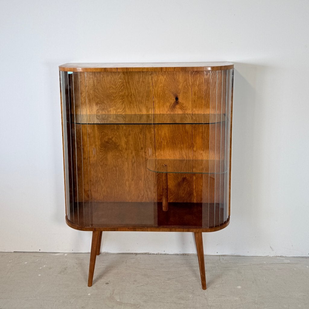 Vintage Vitrinekast 'Zofia' in Art Deco Stijl, Met deur(en), P, 100 tot 150 cm, 100 tot 150 cm
