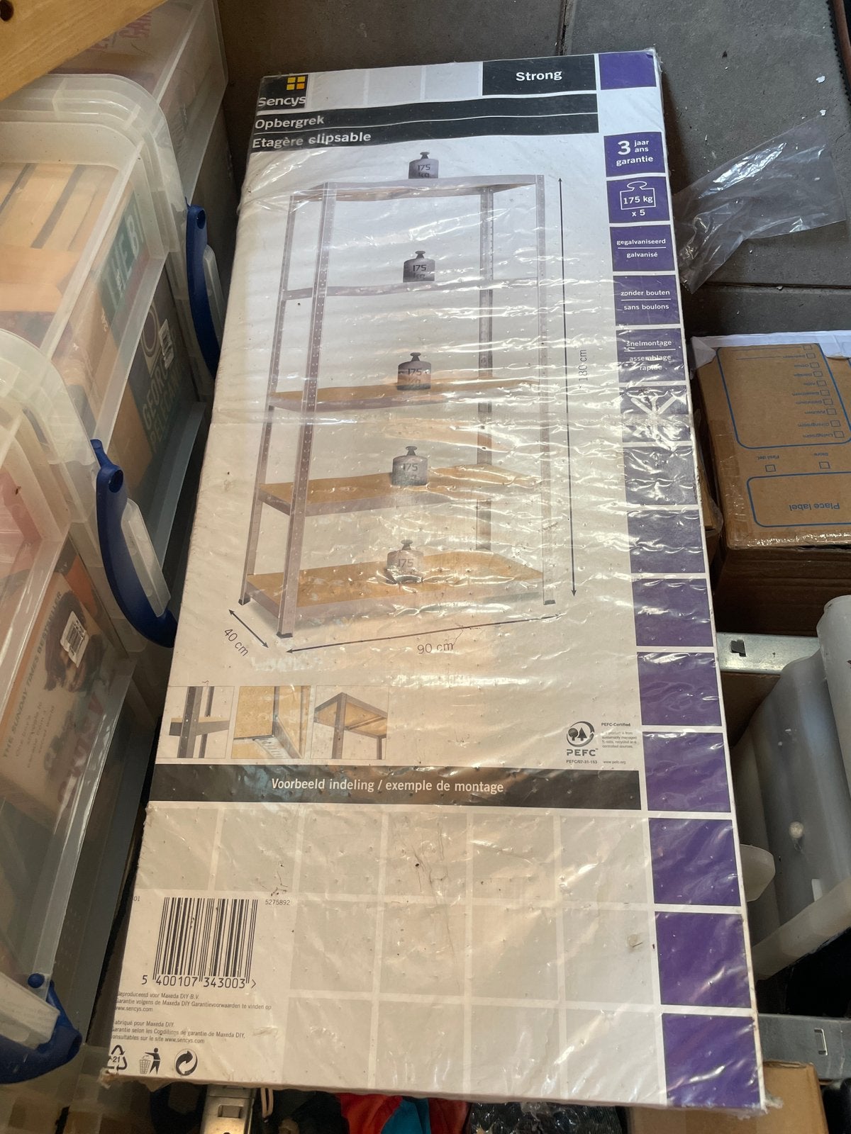 Nieuw in verpakking – Sencys Opbergrek Strong (90x40x180), Ophalen, Nieuw