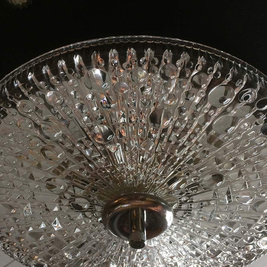 vintage space-age hanglamp jaren 60/70, Vintage, Zo goed als nieuw, Glas, Nvt