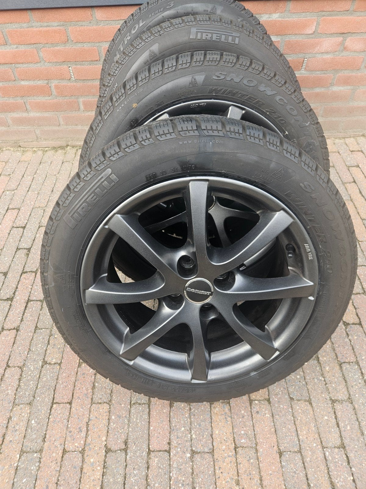 Set winterbanden Opel Corsa D 195/55-16, Ophalen, Gebruikt, 16 inch, Banden en Velgen