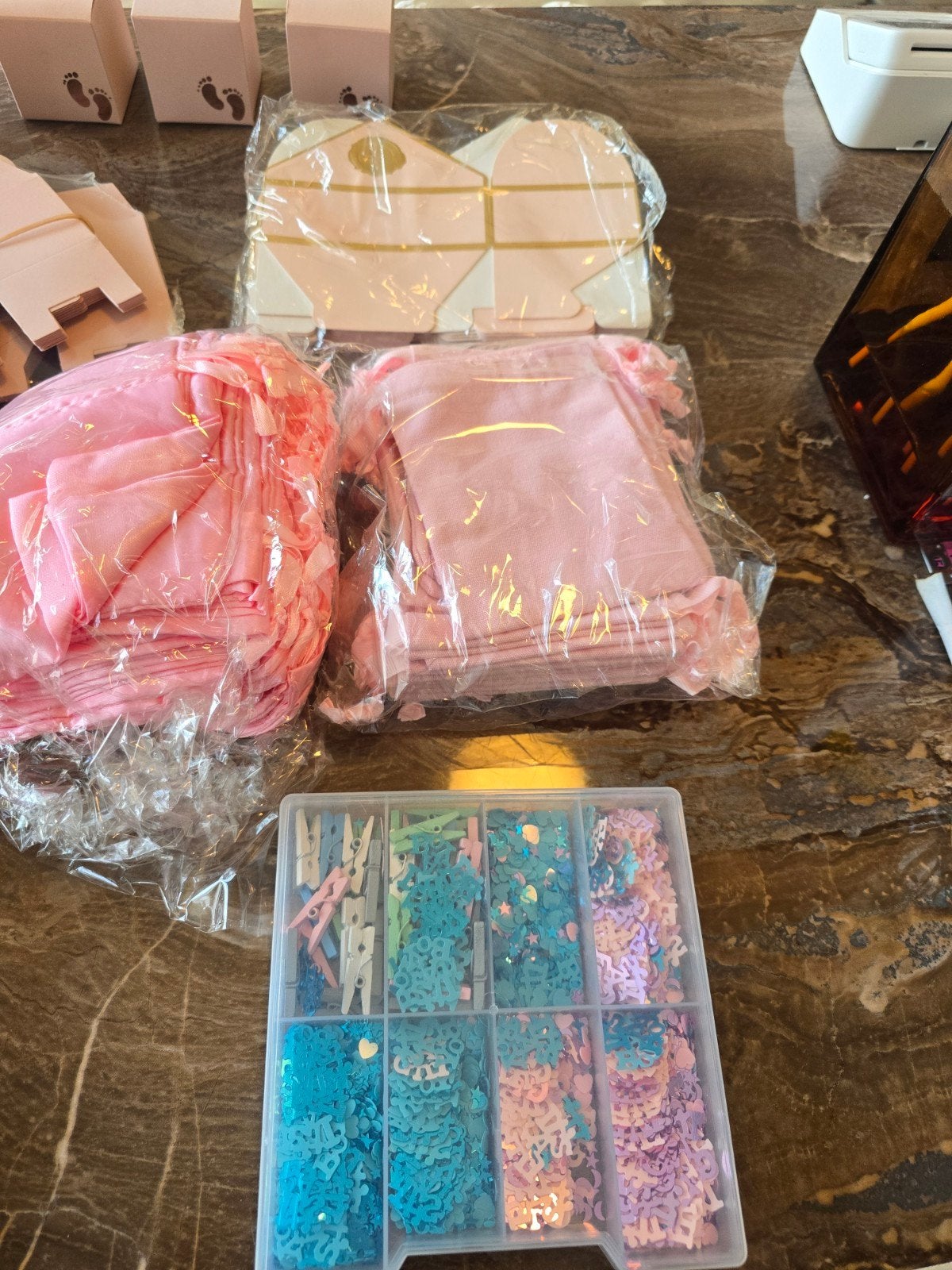 partij babyshower / geboortebedankjes roze – flesjes, zakje, Ophalen of Verzenden, Nieuw, Versiering, Geboorte of Huwelijk