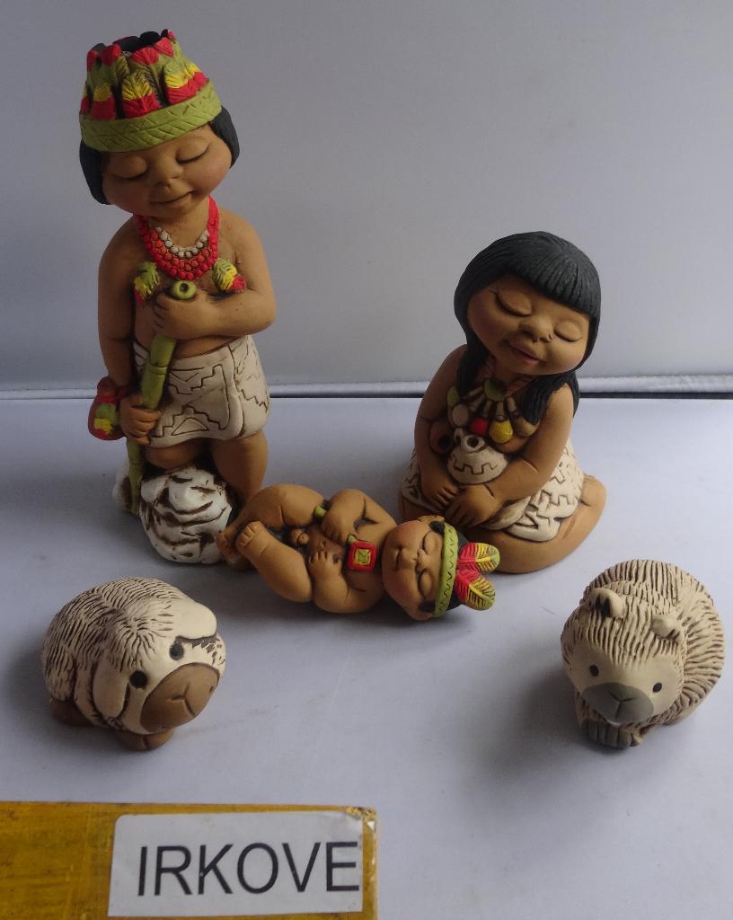 GROEP LEUKE INDIANEN BEELDJES * Naief *, Verzenden, Zo goed als nieuw