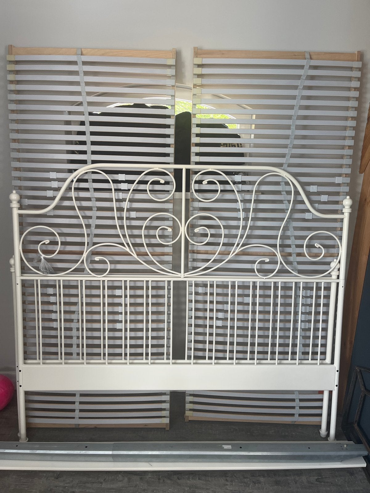 Bed metaal 160x200, Huis en Inrichting, Ophalen, Barok, Wit, Tweepersoons