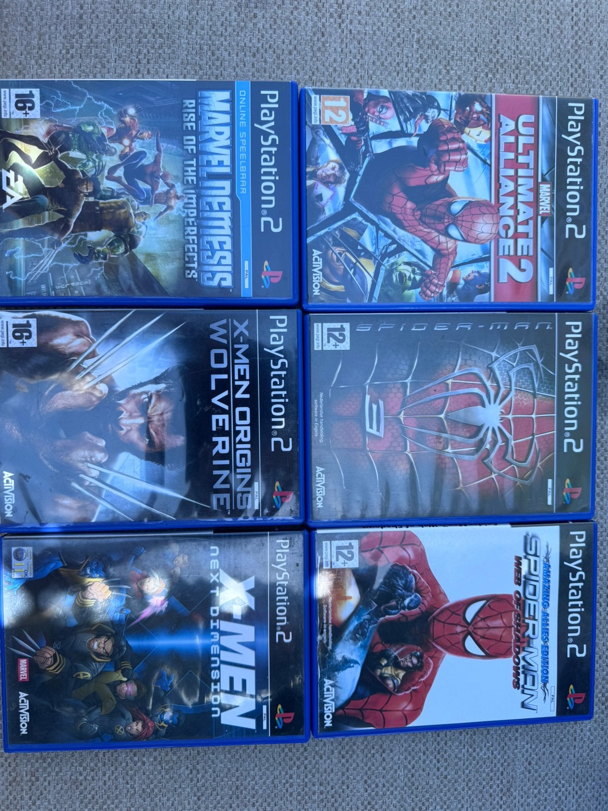 PlayStation 2 Marvel & Spider-Man Games 6 Originele PS2 Gam, Avontuur en Actie, 1 speler, Ophalen of Verzenden, Zo goed als nieuw
