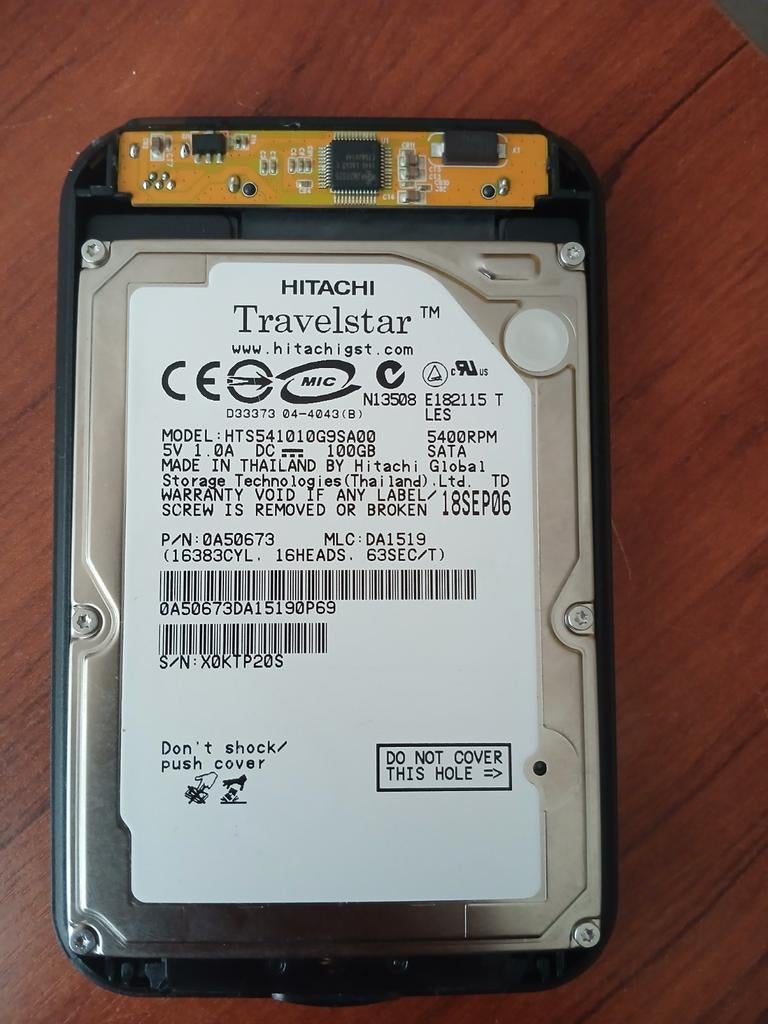 Hitachi Travelstar HTS541010G9SA00 externe harde schijf, Computers en Software, Harde schijven, Ophalen of Verzenden, Laptop, USB