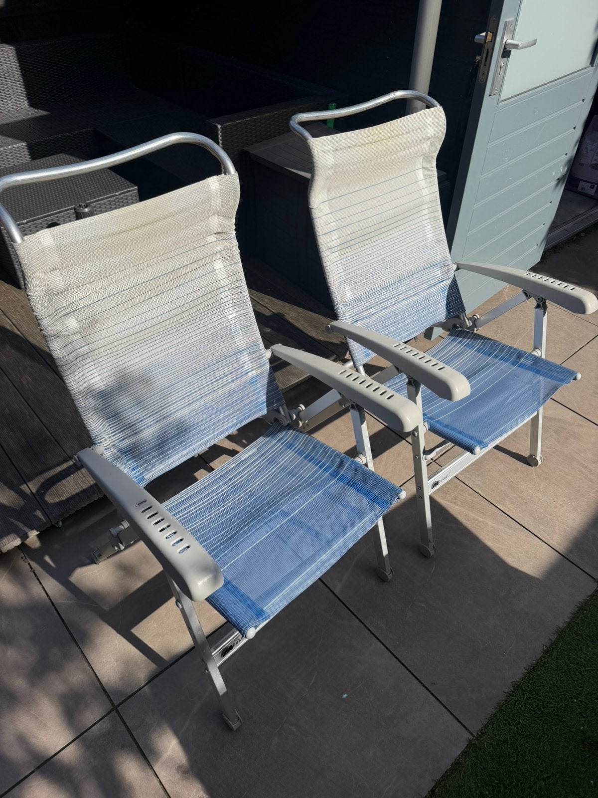 2 campingstoelen en campingtafel, Ophalen, Gebruikt, Campingstoel