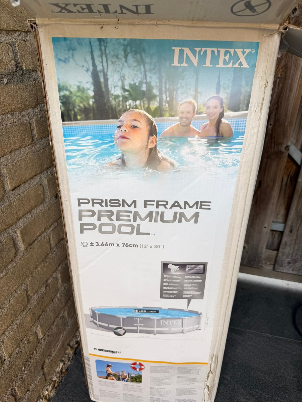 Intex Prism Frame Premium zwembad frame rond 3,66x76 hoog, Ophalen, Minder dan 80 cm, Rond, 300 cm of meer