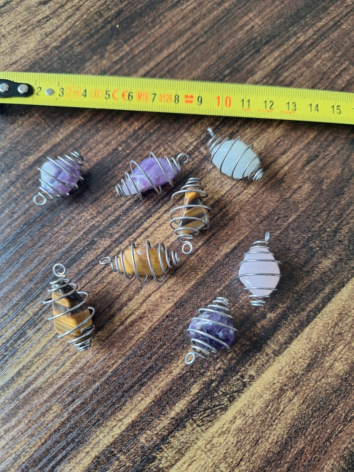 8 Nieuwe hangers met amethist, tijgeroog en rozenkwarts, Ophalen of Verzenden, Nieuw, Roze, Steen of Mineraal
