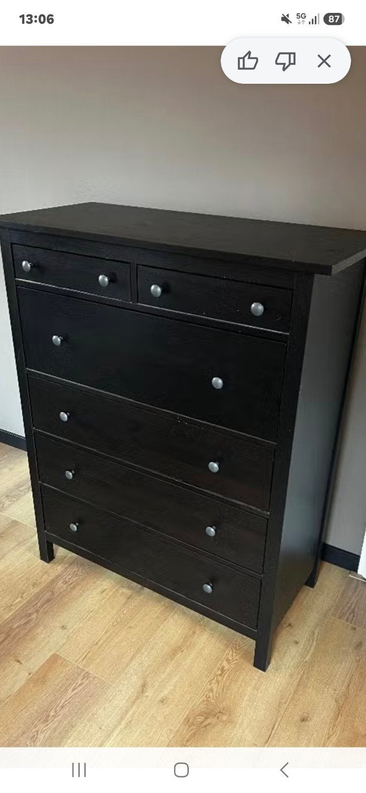 hemnes ladekast met 6 laden, Huis en Inrichting, Kasten | Ladekasten, Ophalen, Gebruikt, 5 laden of meer, 100 tot 150 cm