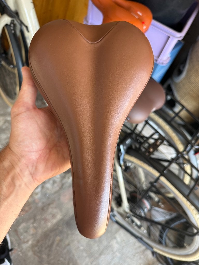 Velo zadel Bruin leder, Leer, Stadsfiets, Ophalen of Verzenden, Zo goed als nieuw
