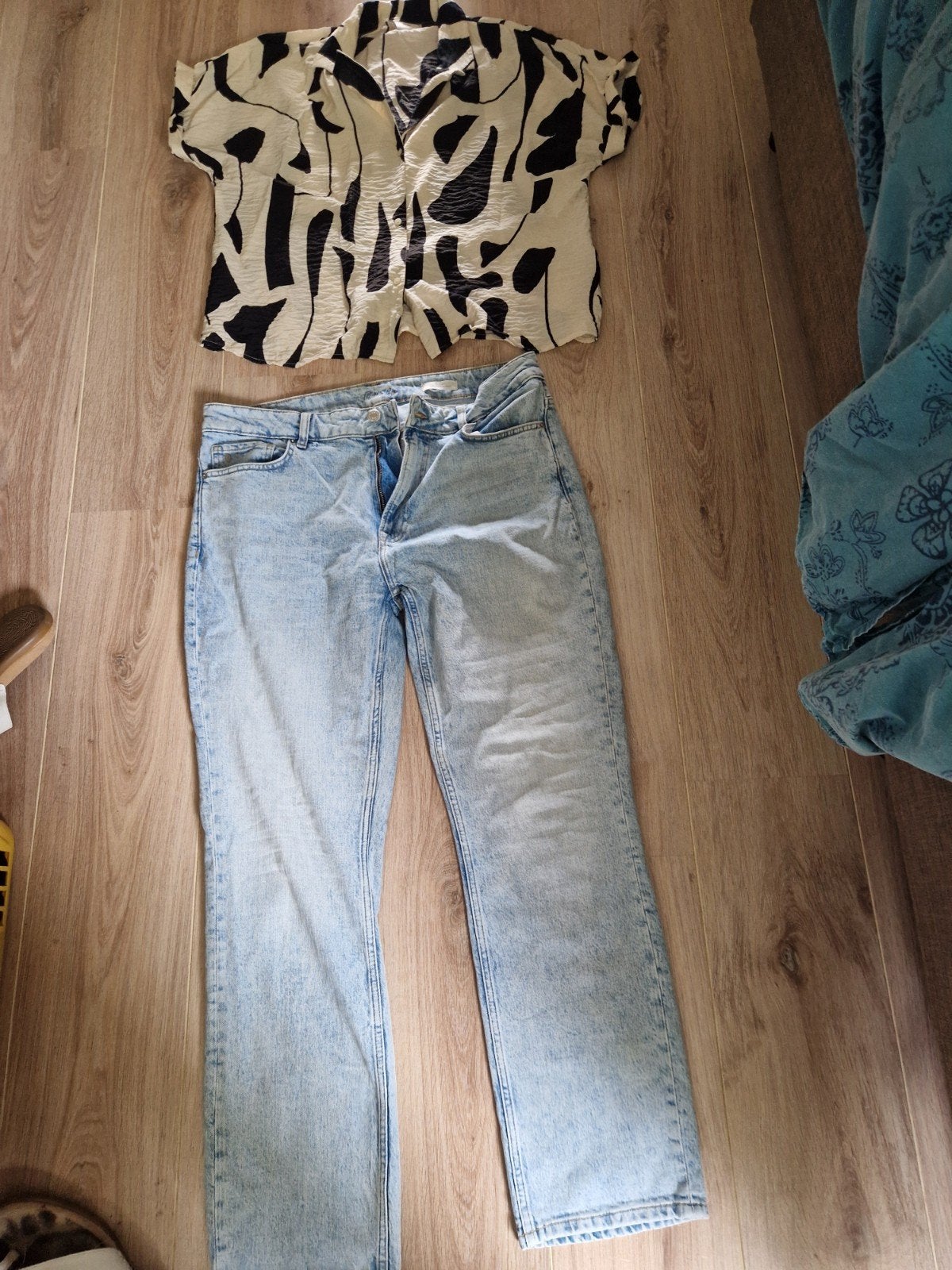 spijkerbroek cotton club 33 ca 42 en blouse jdy zwart wit xl, Meerkleurig, JDY, Claire, Maat 42/44 (L), Ophalen of Verzenden