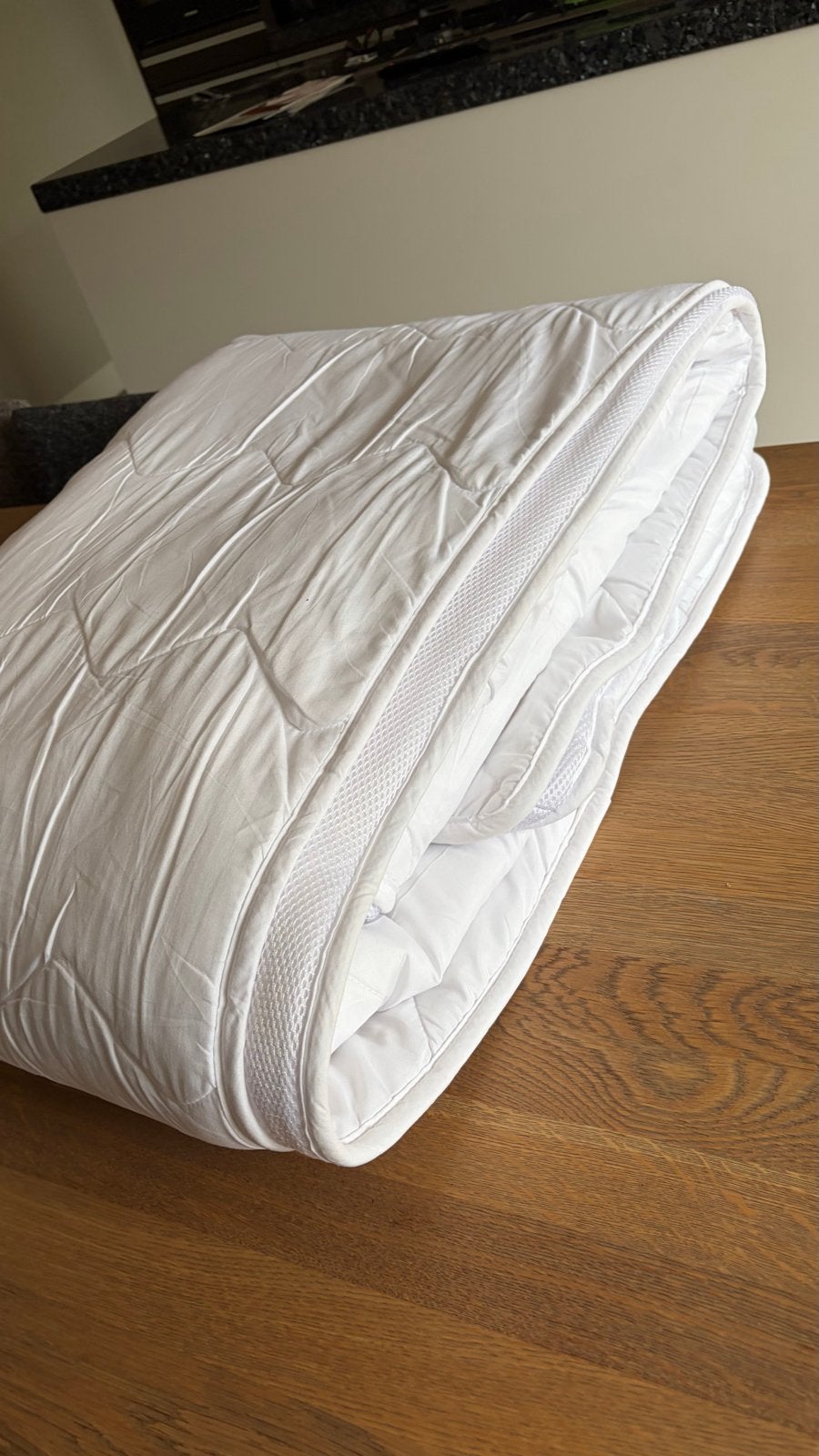 Topper 140/200 cm, ook geschikt voor in de caravan, Ophalen, Gebruikt, Overige merken, Wit