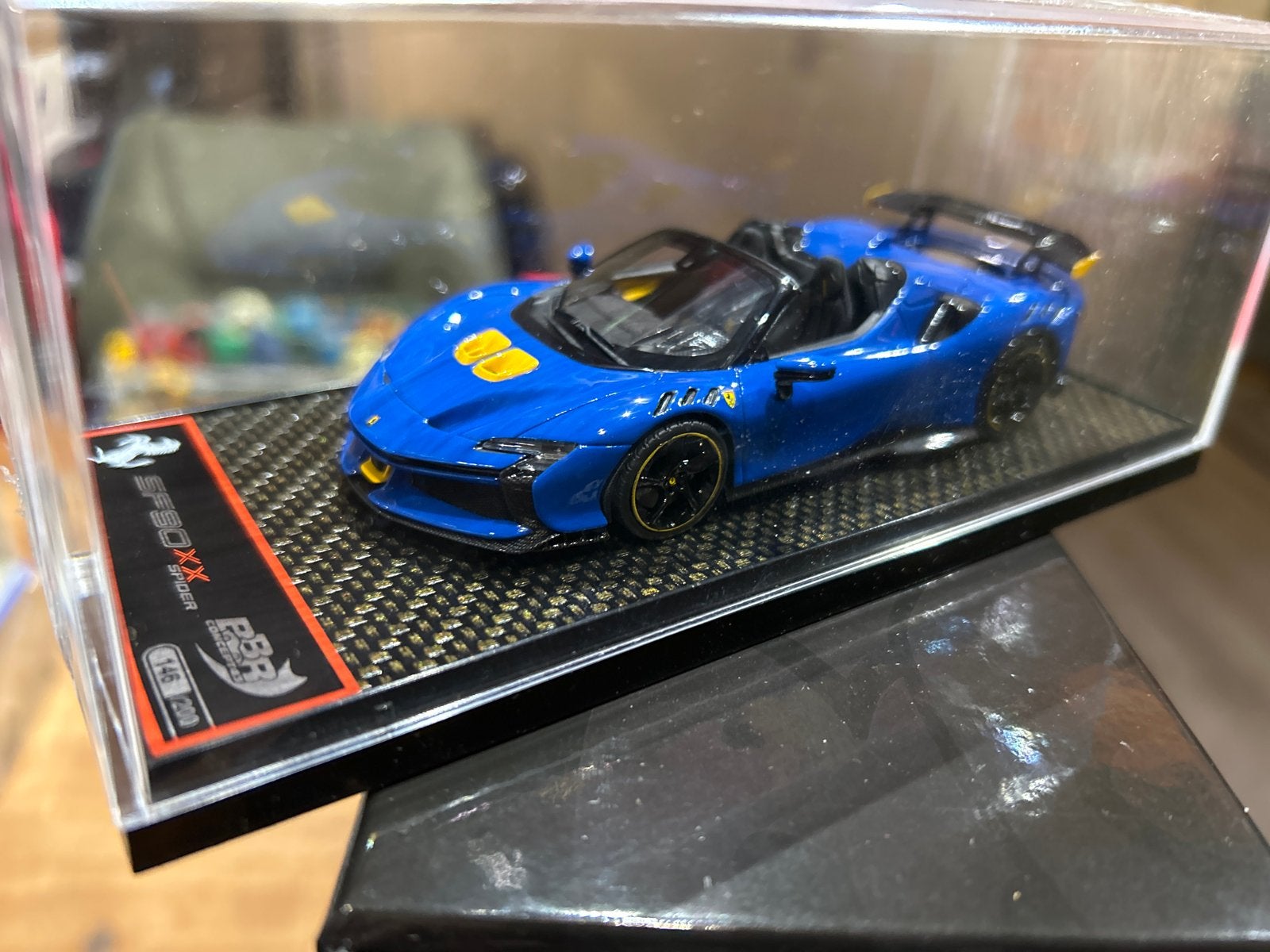 BBR Ferrari SF90XX Spider Azzurro Dino 1:43, Hobby en Vrije tijd, Overige merken, Bbr, Auto, Geen